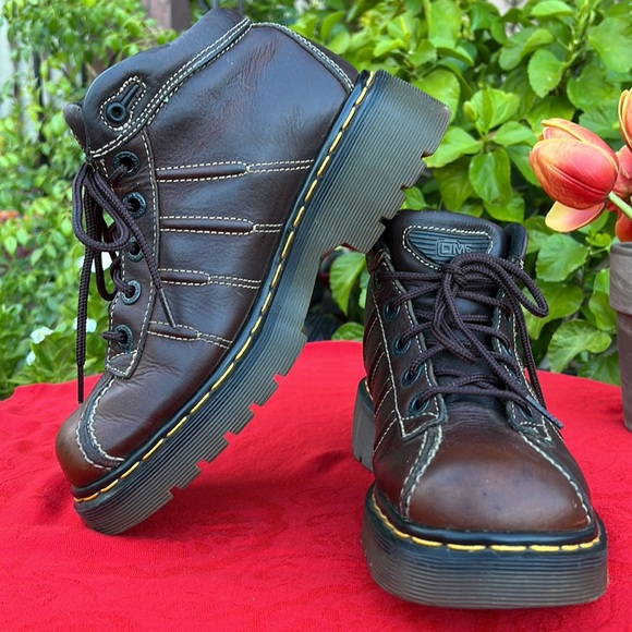 🏴󠁧󠁢󠁥󠁮󠁧󠁿 Dr. Martens MIE Vintage Chunky Brown Platform Oxfords UK 5 - Picture 11 of 17